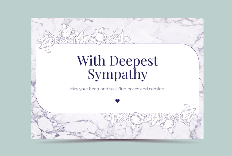 Sympathy card sample